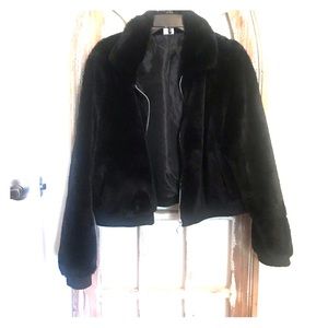 Black Faux Fur Coat